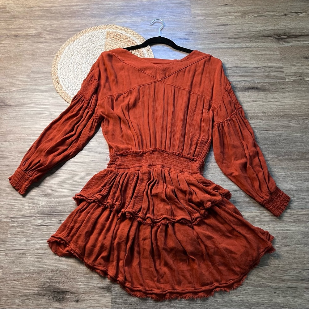 FREE PEOPLE The Romy Mini Dress Fire Chestnut - Picture 9 of 9